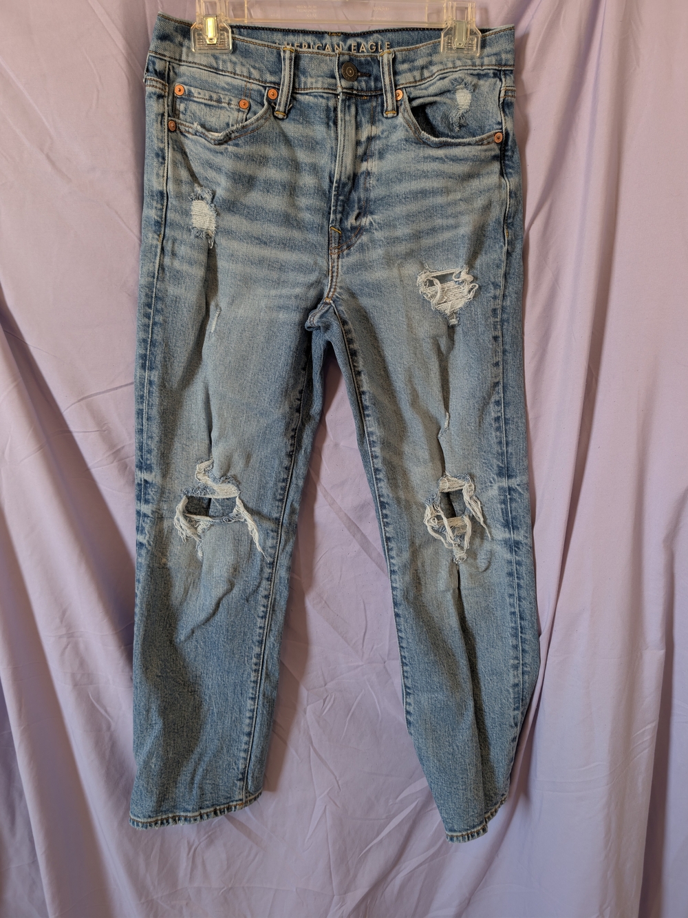 American Eagle Outfitters Light Blue Distressed Boyfriend Jeans